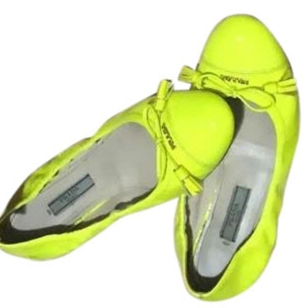 Neon Prada ballerina flats